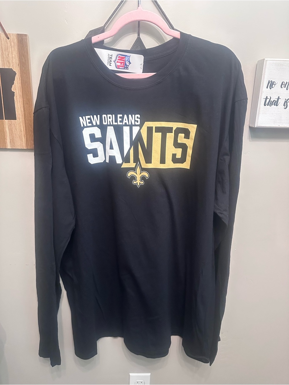 NFL New Orleans Saints Long Sleeve Shirt - Black & Gold